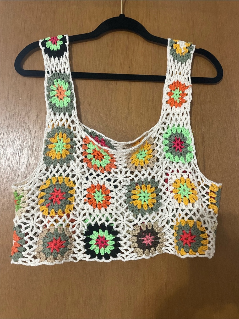 Crochet Crop Tank Top - Multicolor